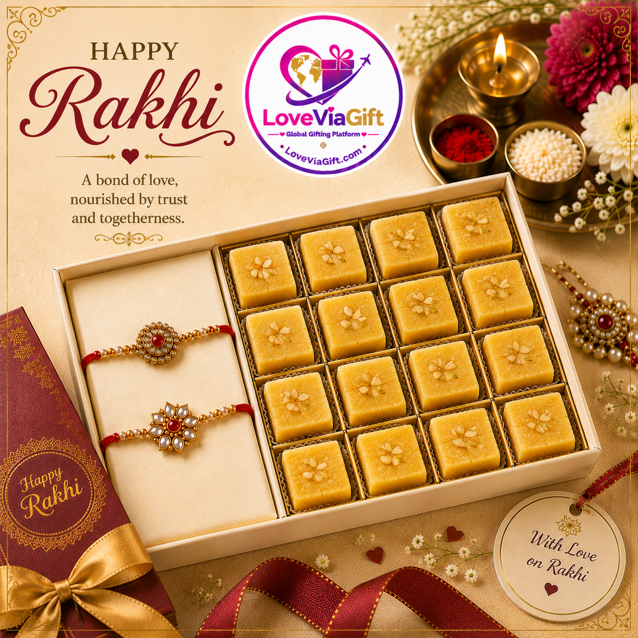 Rakhi with Mysorepak