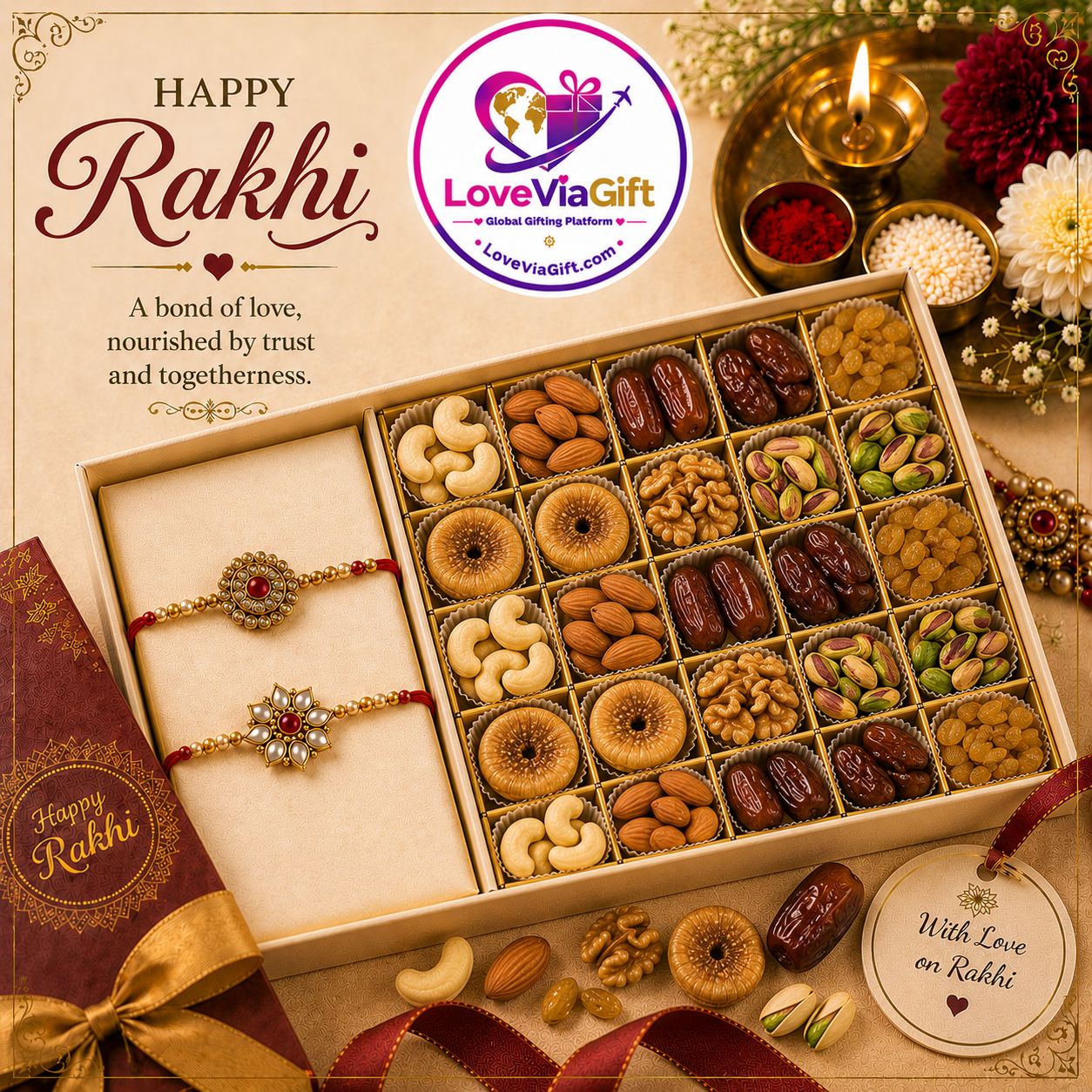 Rakhi With Mixed Dryfruits